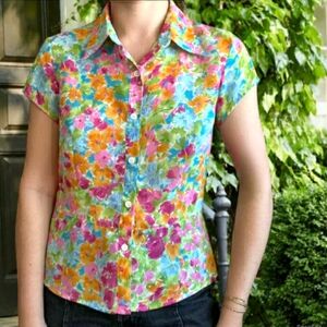 ● VINTAGE Emma James | Multicolor Floral Sheer